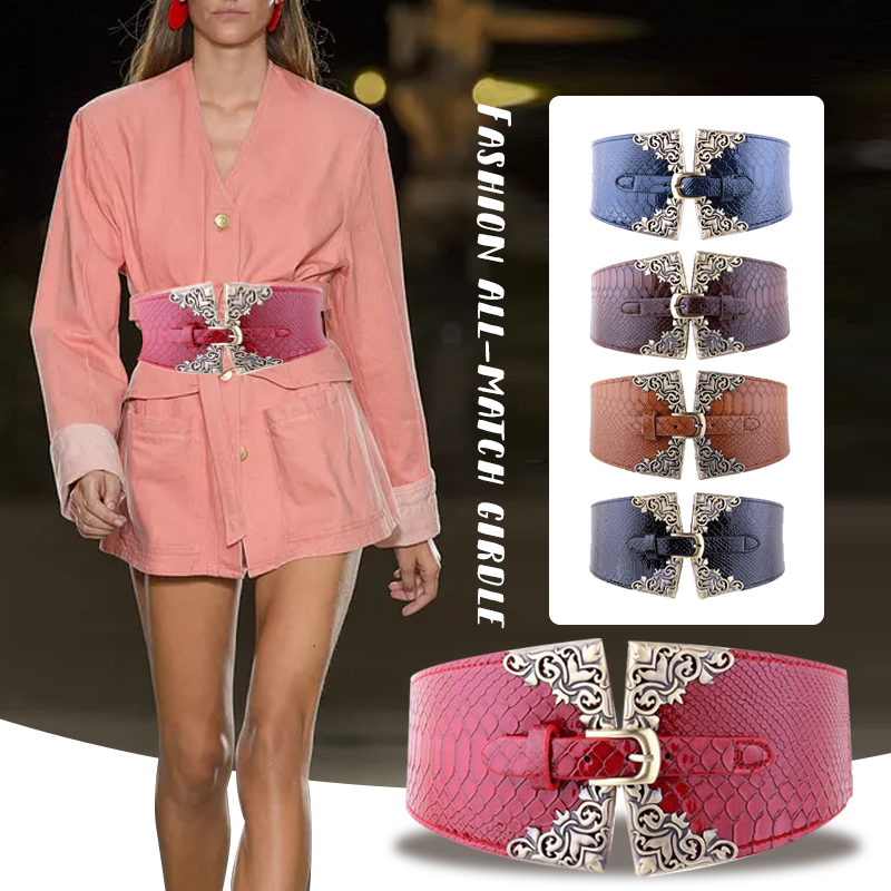 Women Elastic Buckle Wide Belt - Corset Waist Cinch ulasan dan harga