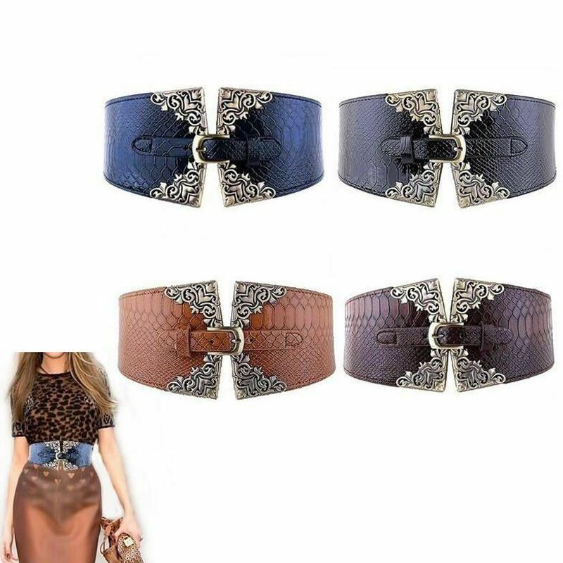 Women Elastic Buckle Wide Belt - Corset Waist Cinch ulasan dan harga