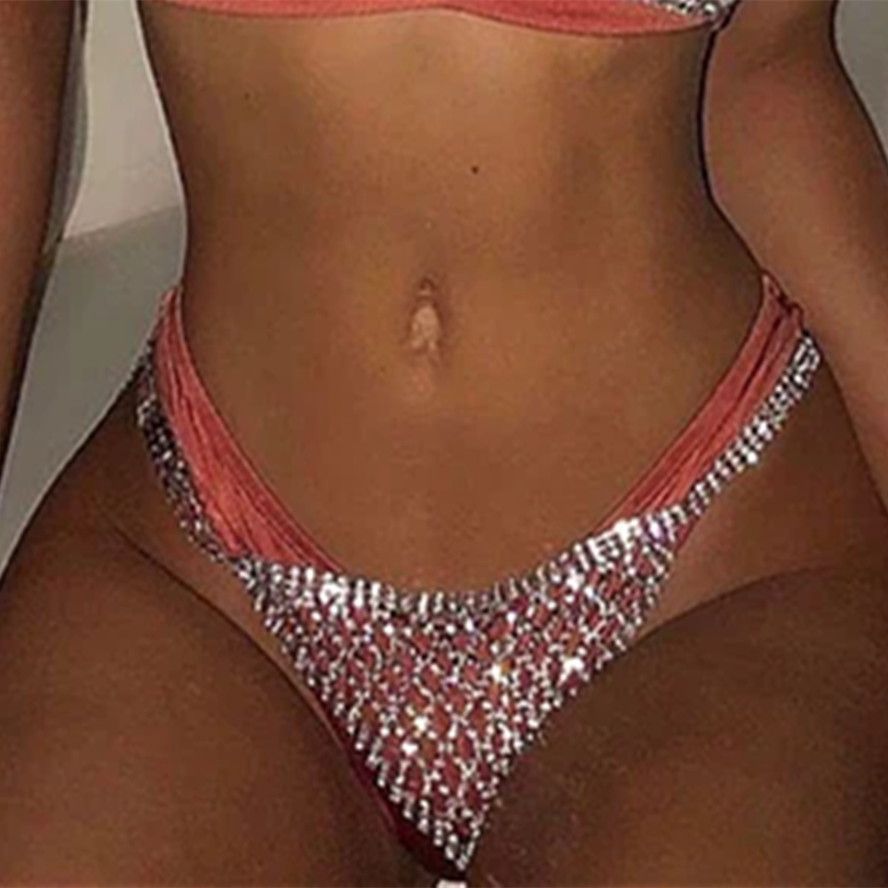 Stonefans Mesh Rhinestone Body - Thong Bikini Women ulasan dan harga