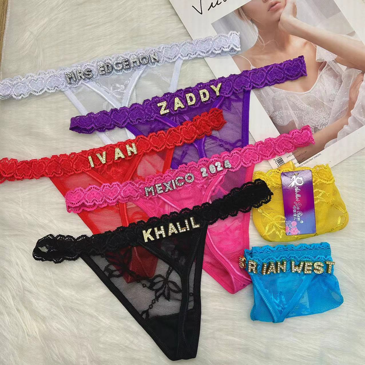 Custom Thongs with Name for Bo - Thong Bikini Women ulasan dan harga