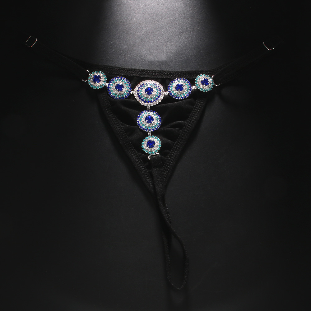 Rhinestone Evil Eye Thong Biki - Thong Bikini Women ulasan dan harga